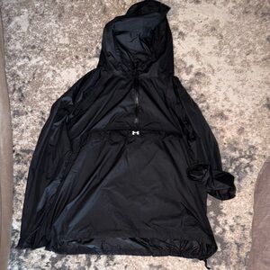 Black Hooded Windbreaker Jacket